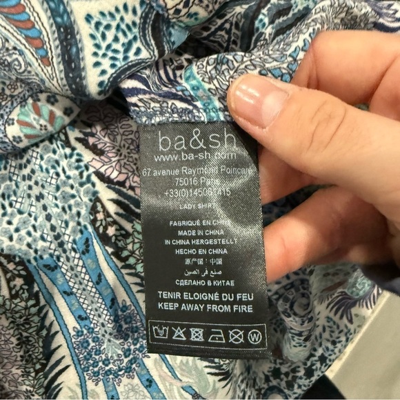 Ba&sh Blouse Blake Button Down in Paisley Blue - Picture 8 of 9